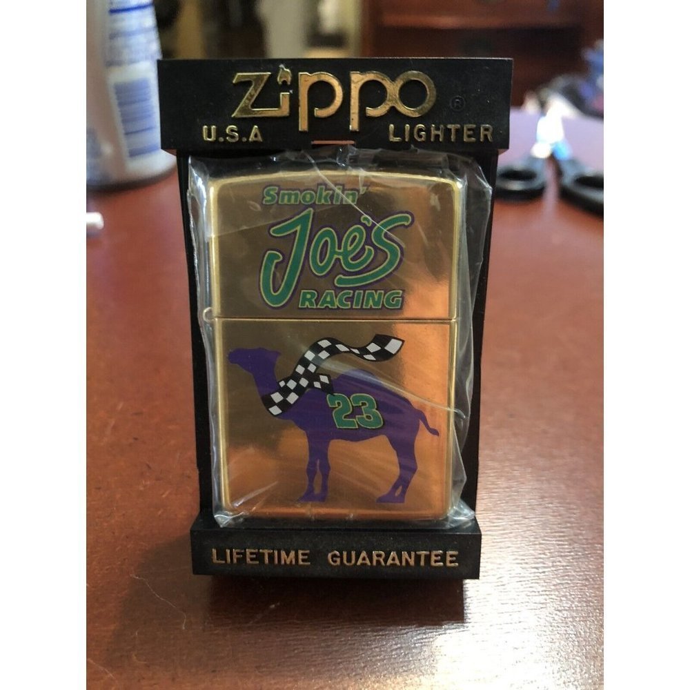 Zippo Smoking Joe's Racing #23 Vintage *Rare* LIGHTER  UNFIRED Brassed